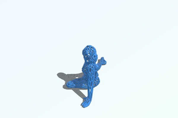 Girl Sitting voronoi remix | 3d print model