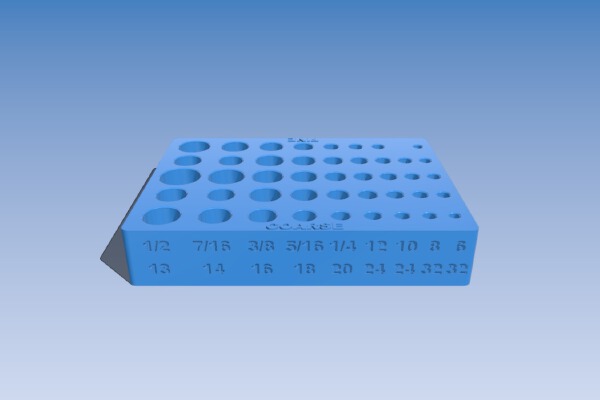 Tap and Drill Organizer (Imperial) | 3d print model