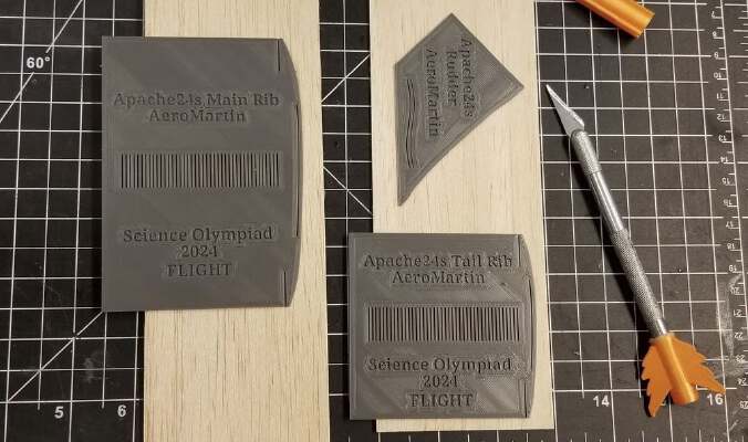Science Olympiad: Apache24s Rib and Rudder Templates | 3d print model