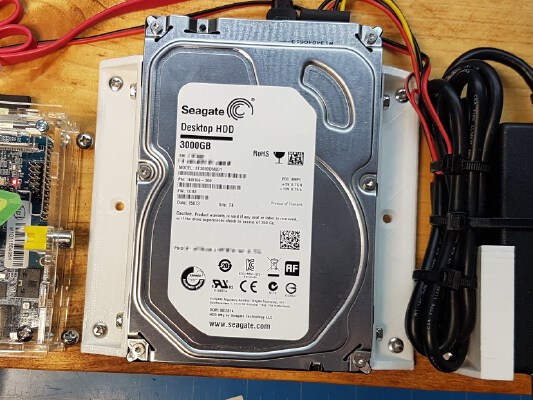 Bracket: 3.5" hard drive to wood panel | 3d print model
