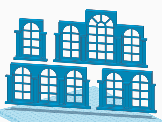 Romanesque _ Norman inspired windows for tabletop buildings | 3d print model