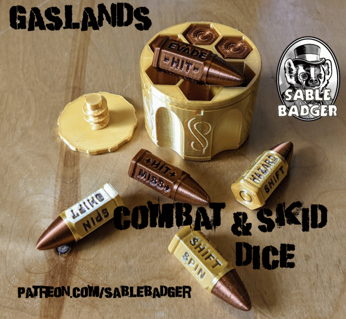 Gaslands - Bullet Dice and Skid Dice