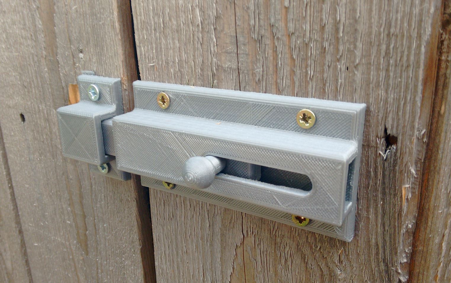 Sliding Door bolt Print fully assembled