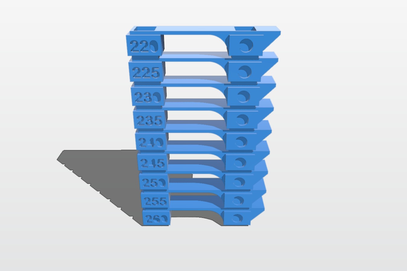 PETG Temp Tower for CURA 220-260 degrees