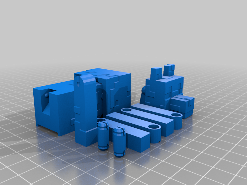 Articulated Minecraft Wolf with built in Support