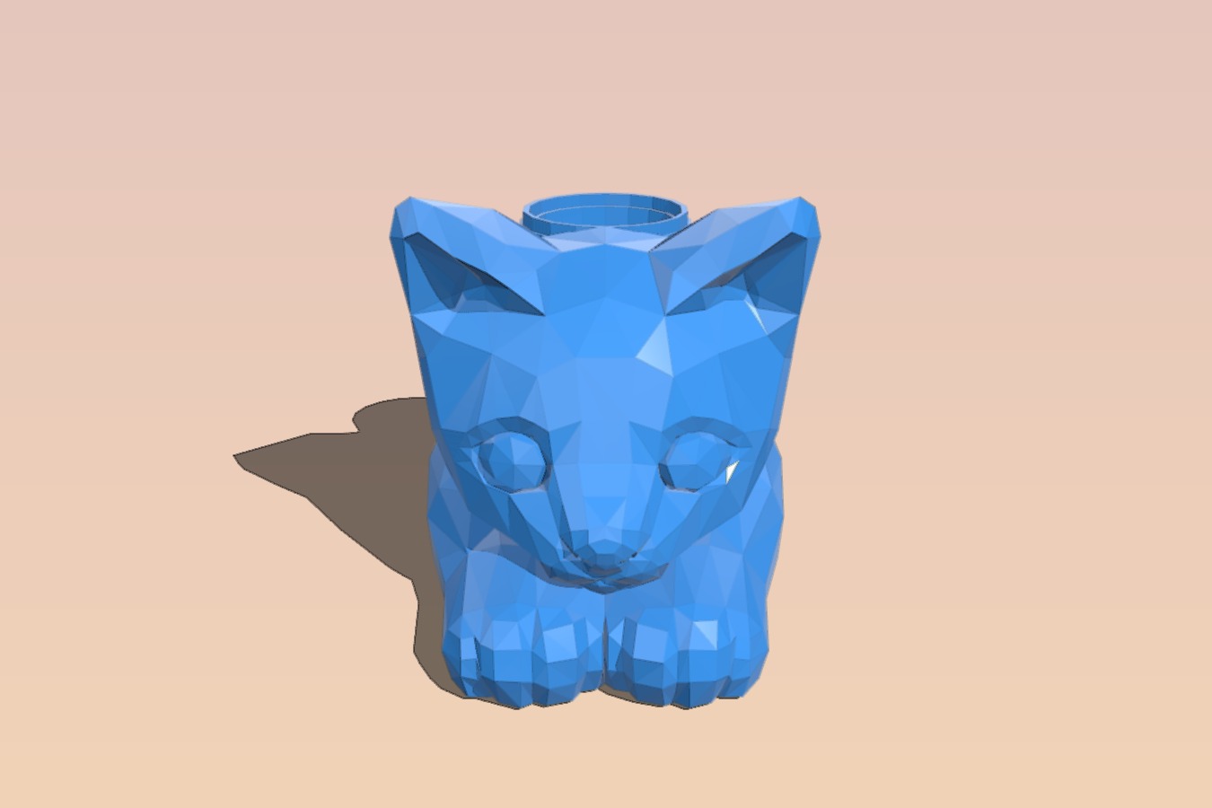 Low Poly Cat Makeup Holder
