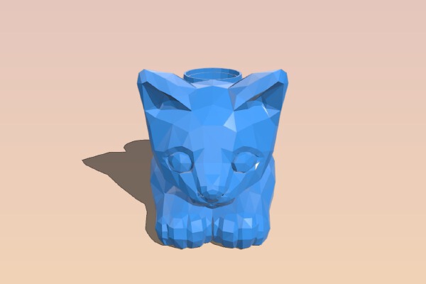 Low Poly Cat Makeup Holder | 3d print model