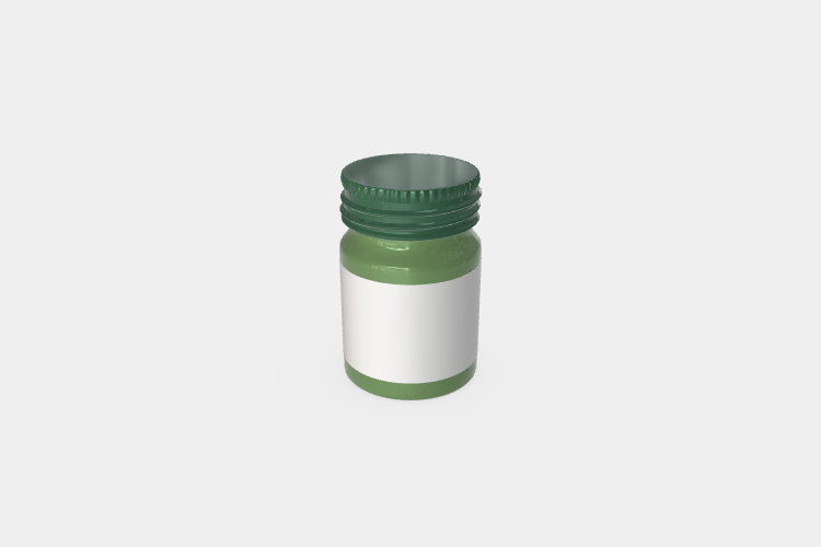 Green Glass Pill Bottle Mockup