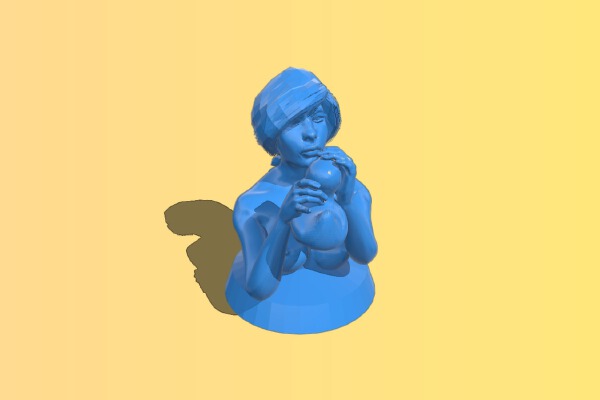 Girl 4 (banned) kissing duck | 3d print model