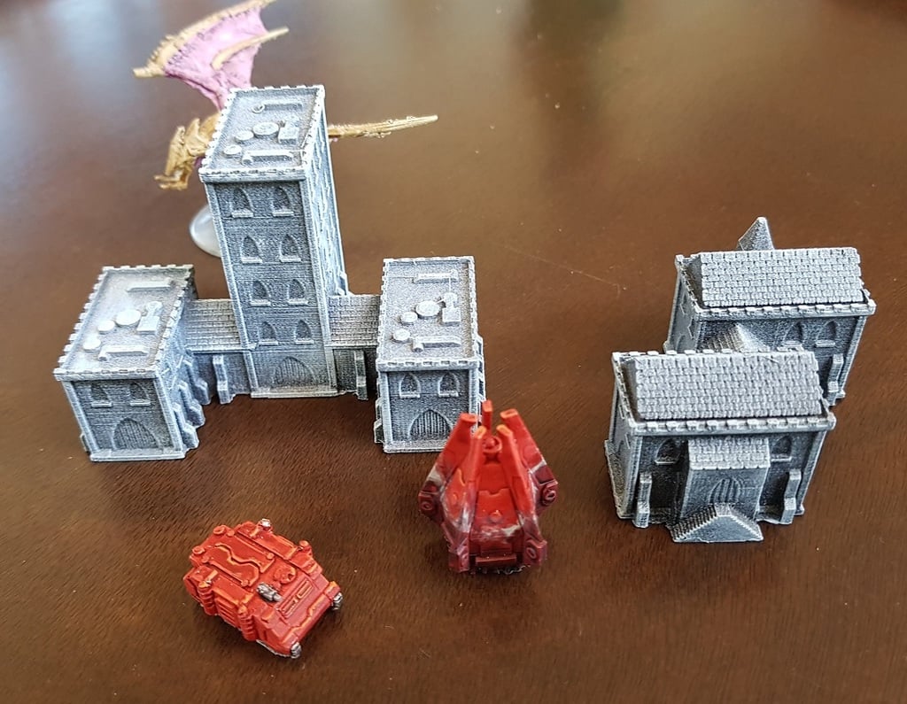 Gothic style Buildings for 6mm _ 1:285 scale gaming sample