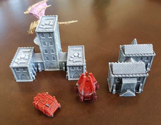 Gothic style Buildings for 6mm _ 1:285 scale gaming sample | 3d print model