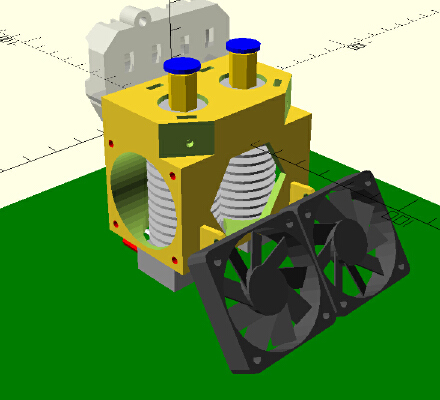 Prusa i3 Adjustable E3D J-Head Dual Extruder | 3d print model