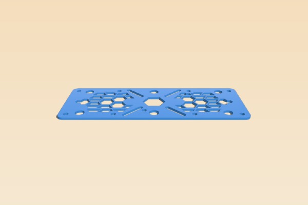 Hex pattern Base and Deck (7mm) | 3d print model