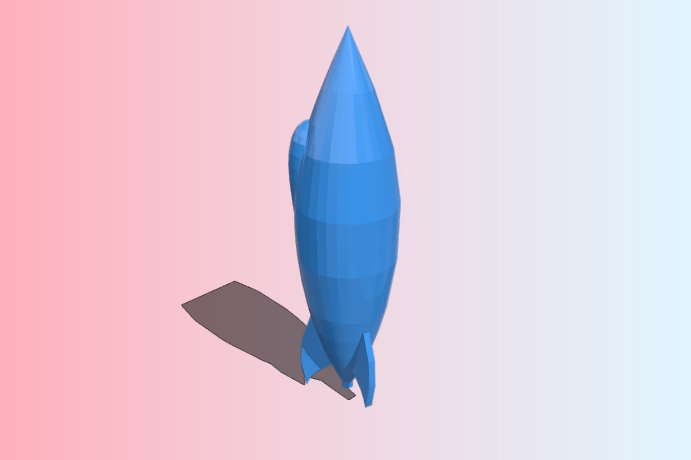 Sci-fi Retro Rocket-low poly fun!