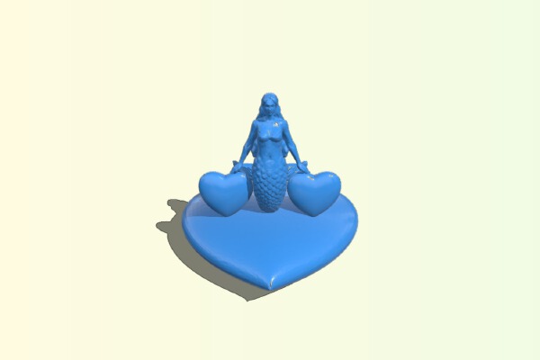 Mermaid with Hearts | 3d print model