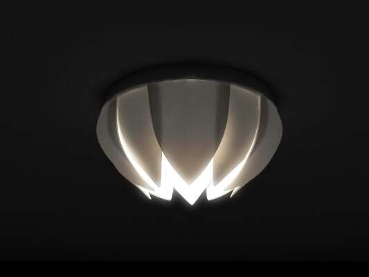 Lotus ceiling lamp based on cheap IKEA Lamp mount "Lock" | 3d print model
