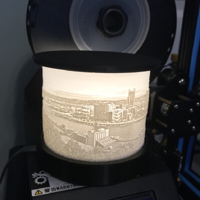 Pittsburgh Lithophane Lamp Shade, Base & Top | 3d print model