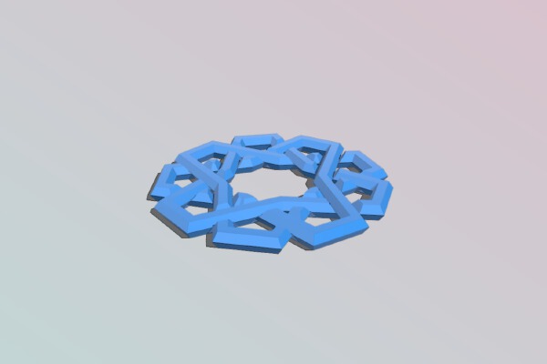 Interlocking rings puzzle, noob printer edition | 3d print model