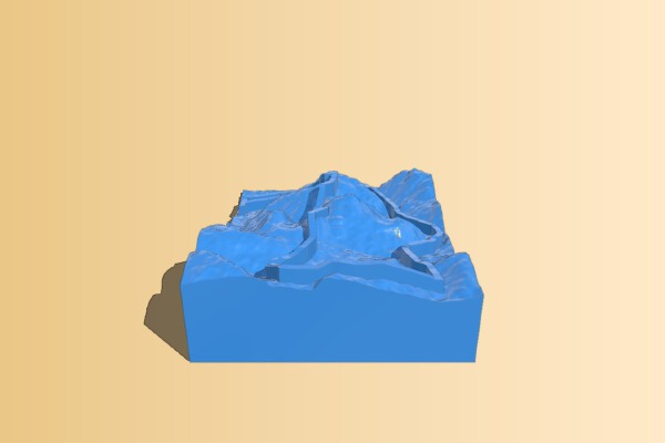 Training run route draped over surrounding terrain | 3d print model