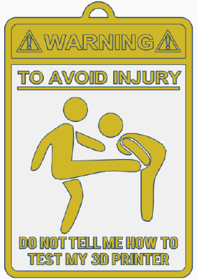 Warning Sign 3D Printer Test (Kicking Version) | 3d print model