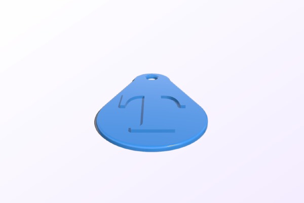 Letter T Key Fob | 3d print model