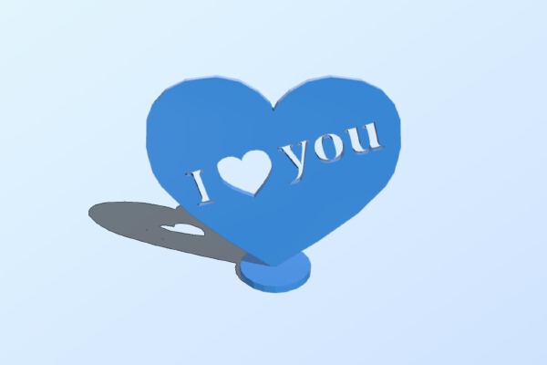 I love you Herz | 3d print model