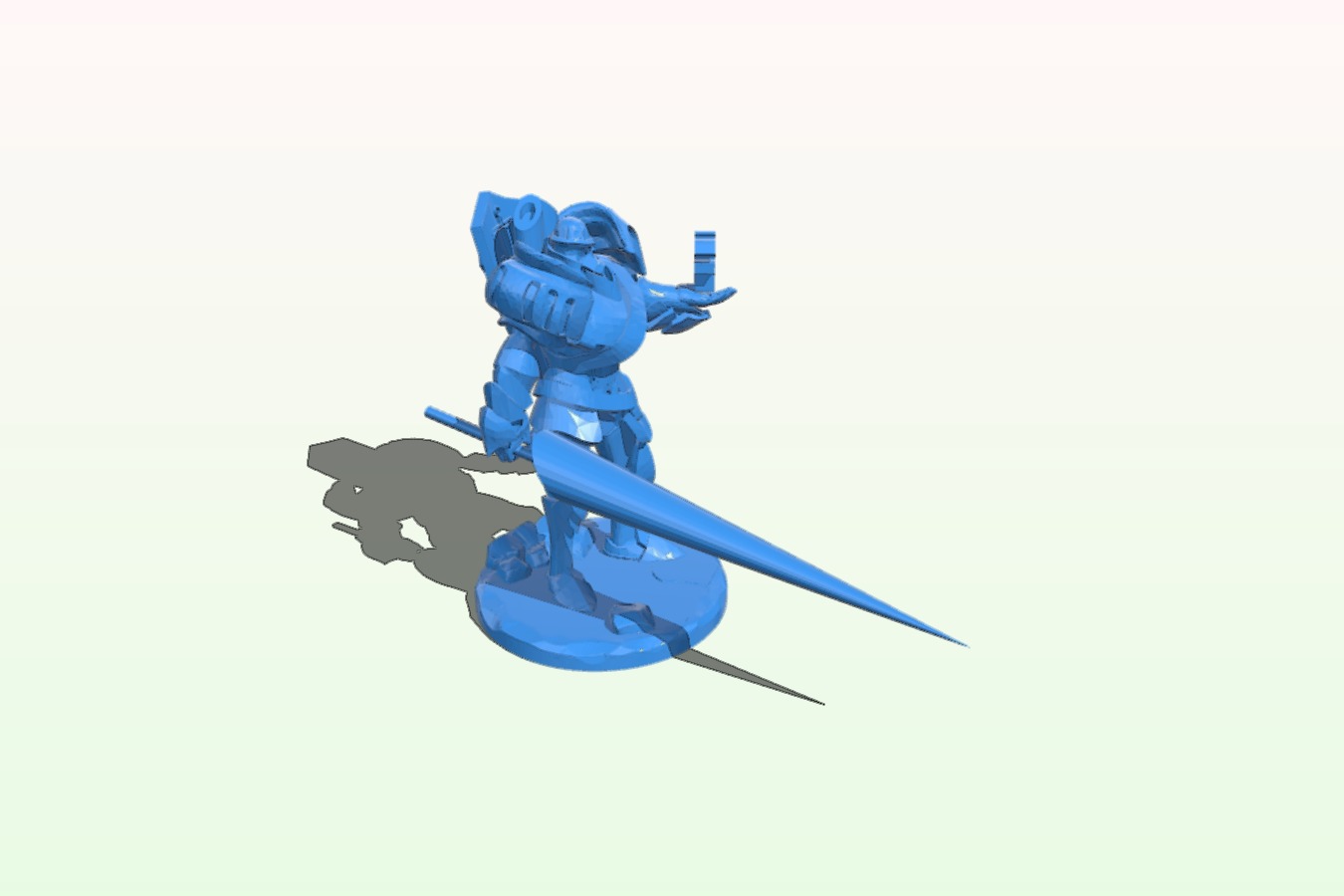 Warforged with Lance and Symbol and Shield