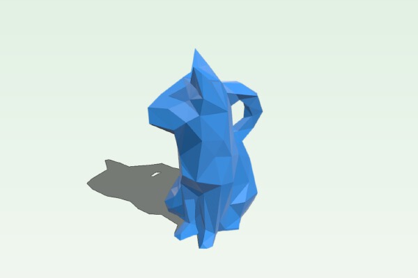 Low Poly Sitting Cat keychain | 3d print model