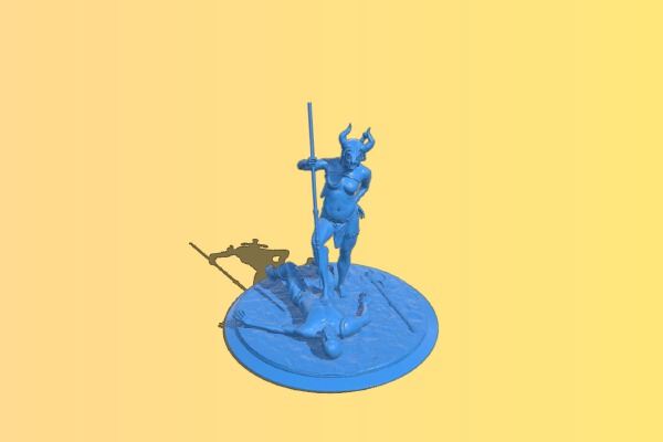 Amazon warrior girl with the spiar | 3d print model