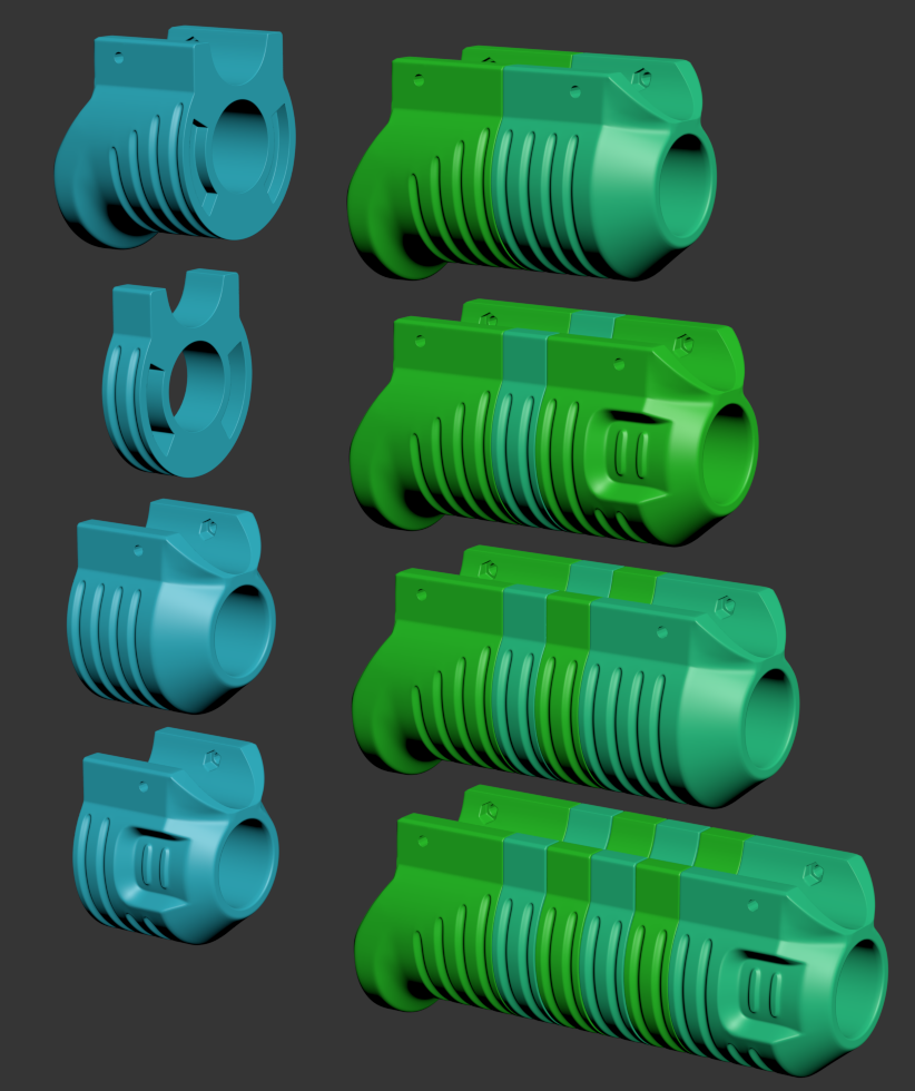 Modular Nerf shotgun pump grips
