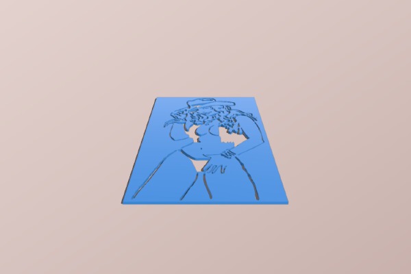 Cow Girl stencil 2 | 3d print model