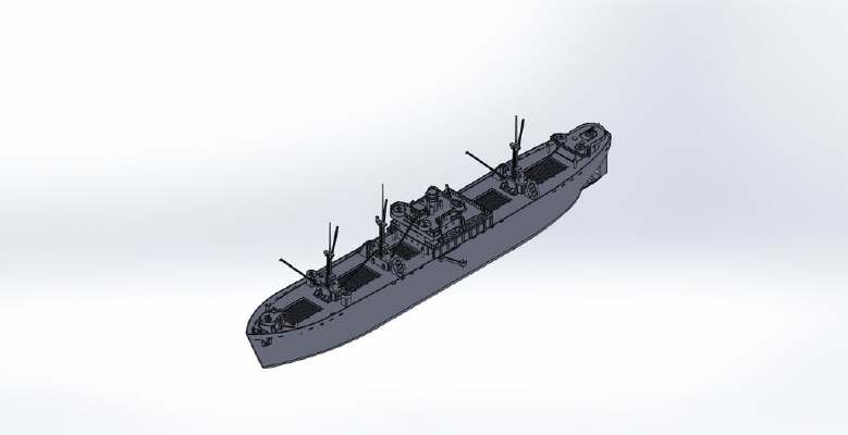 WWII Liberty ship 1:108 scale (updated '22) | 3d print model