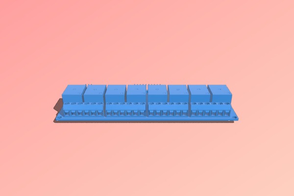  8-channel relay 5V module, FUSION 360, overall layout | 3d print model