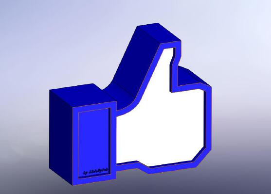 Like - Dual Color 3D LIKE icon | 3d print model