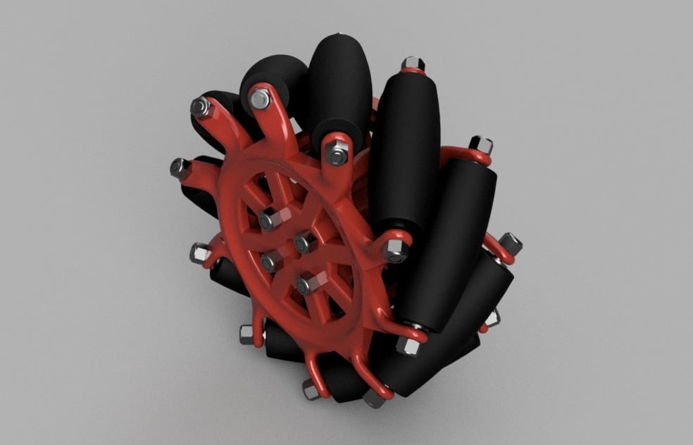 Kinisi Mecanum Wheels Model 2 (100 mm 10 rollers) Files to download