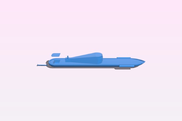 Torpedo Run Boat with Propeller and Space for a Motor | 3d print model