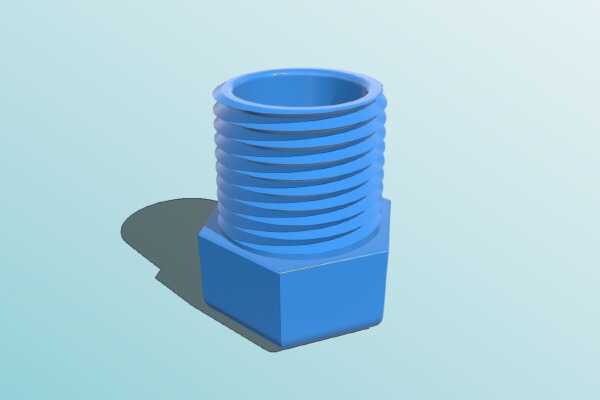 1_2" .5" NPT plug with and without 1.75mm hole. | 3d print model