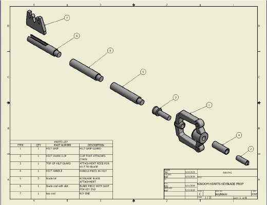 kingdom hearts sora keyblade prop | 3d print model