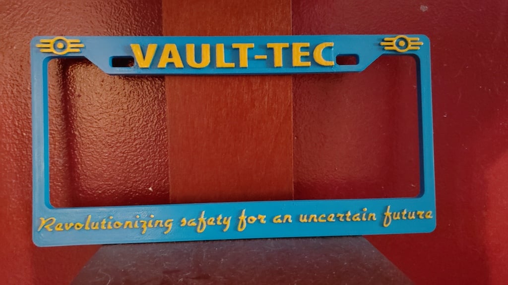 fallout _ vault tec license plate frame