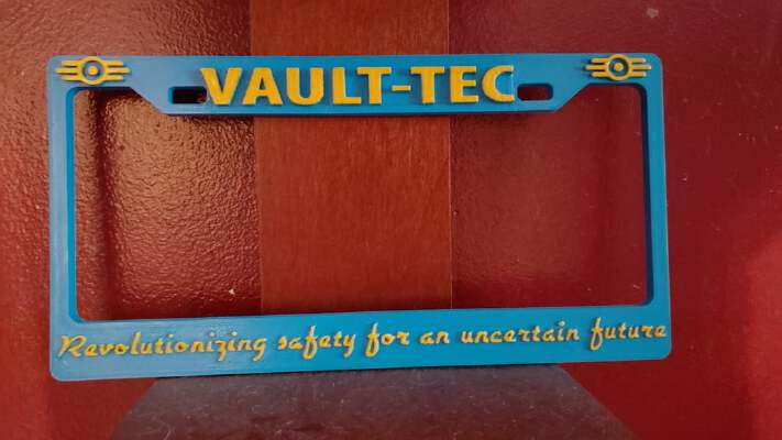 fallout _ vault tec license plate frame | 3d print model