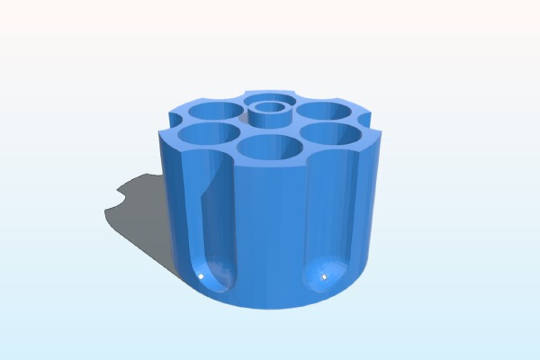 Revolver Cylinder inspired AA battery holder | 3d print model