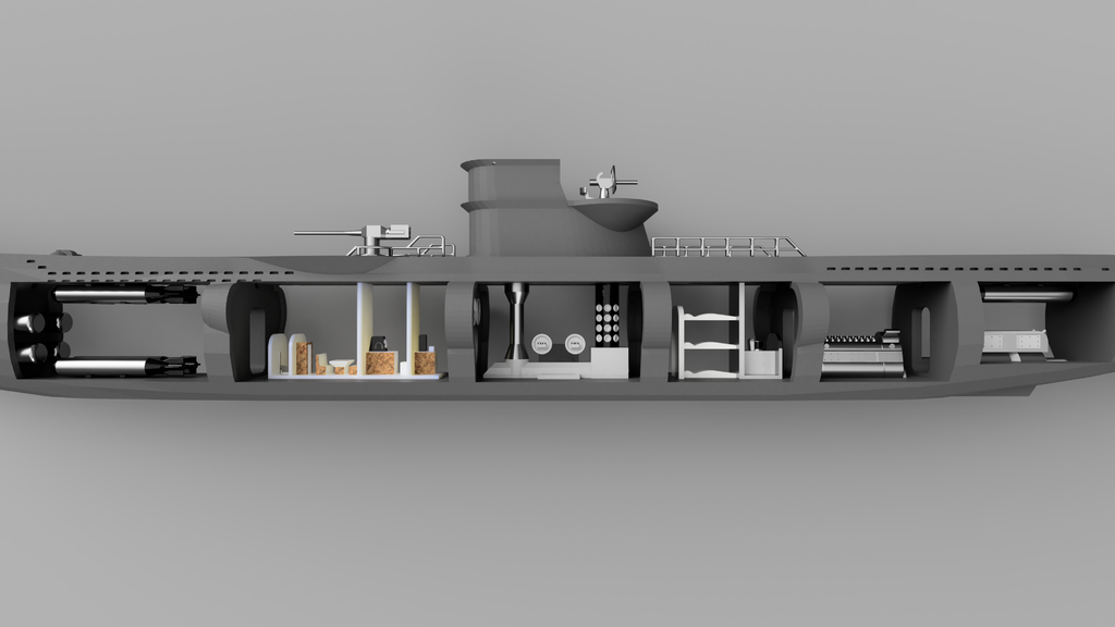 Uboot Boardgame with Interior