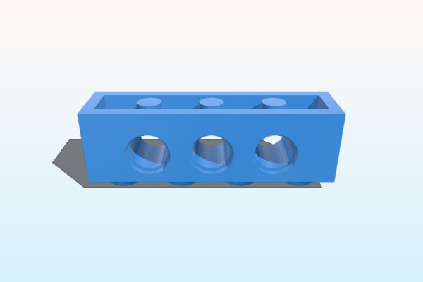 Lego Technic-like Brick (4x1) | 3d print model