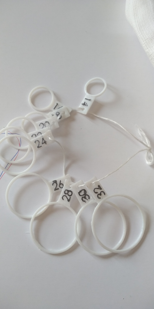 Finger Gauge Baguier metric diameter from 14mm to 32mm