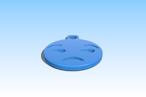 Unamused Emoji Keychain Charm | 3d print model