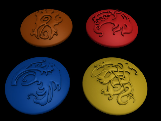 Blood Rage clan tokens for the board game