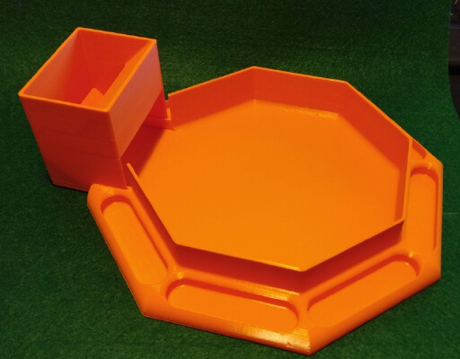 Octagonal Dice Tray with Built-in Dice Tower | 3d print model