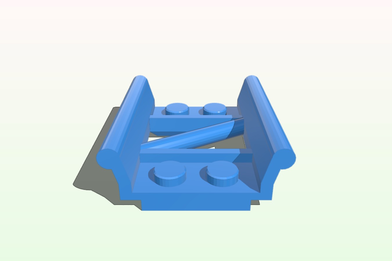 LEGO-compatible Rollercoaster Track (short straight)