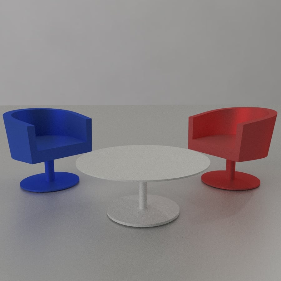 Armchair and Table Furniture House Miniature 1_24 scale