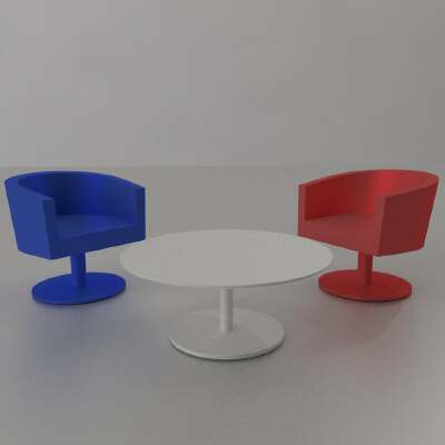 Armchair and Table Furniture House Miniature 1_24 scale | 3d print model